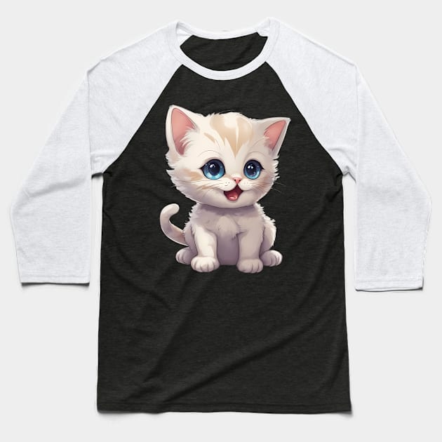 Baby Cat Baseball T-Shirt by animegirlnft